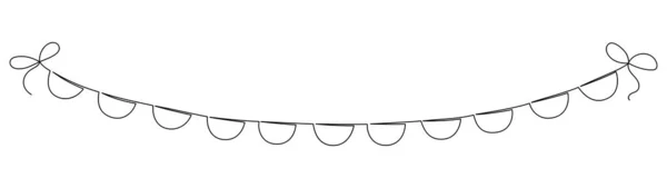 Continuous Line Drawing Garland Vector Illustratio — 图库矢量图片