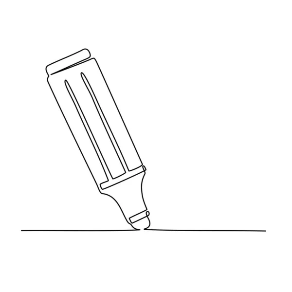 Continuous One Line Drawing Felt Tip Pen Marker Vector Illustration — Stock vektor