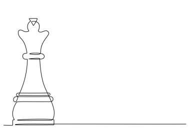 Satranç taşı kraliçesinin aralıksız çizimi. Vektör illüstrasyonu