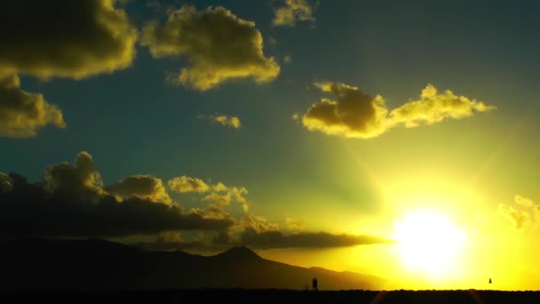 Пара прогулянки на заході сонця — стокове відео