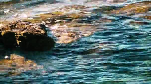 Rotsen in de buurt van de kust — Stockvideo