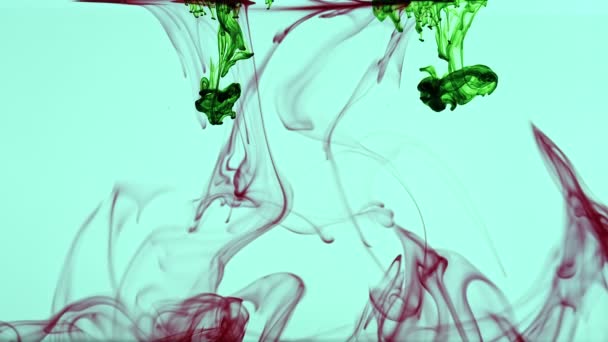 Flux Encre Vers Bas Dans Eau — Video