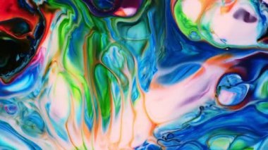 Soyut Grunge Sanat Mürekkebi Boya Patlaması Patlama Arkaplanı. Renkli Psikedelik Gıda Dönüşümü ve Sıvı Hareketi. Yumuşak Vibrant Kimyasal Tepkime.