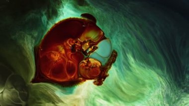 Soyut Grunge Sanat Mürekkebi Boya Patlaması Patlama Arkaplanı. Renkli Psikedelik Gıda Dönüşümü ve Sıvı Hareketi. Yumuşak Vibrant Kimyasal Tepkime.