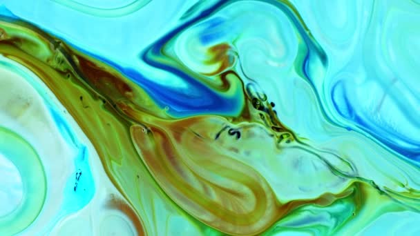 摘要水彩画扩散爆炸艺术 它是用有机水彩颜料 牛奶和肥皂制成的 牛奶和肥皂之间的化学反应 五彩斑斓的超现实形状 Grunge艺术油墨食品油漆传播爆破背景 — 图库视频影像