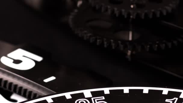 Retro Grunge Industrial Mecânico Relógio Engrenagens — Vídeo de Stock
