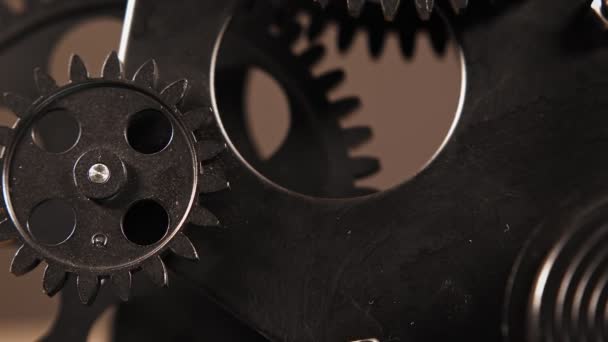 Engranajes Reloj Mecánico Industrial Retro Grunge — Vídeos de Stock