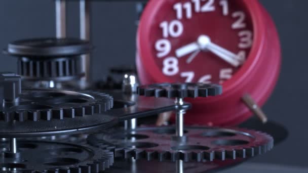 复古曲柄工业机械钟表 — 图库视频影像