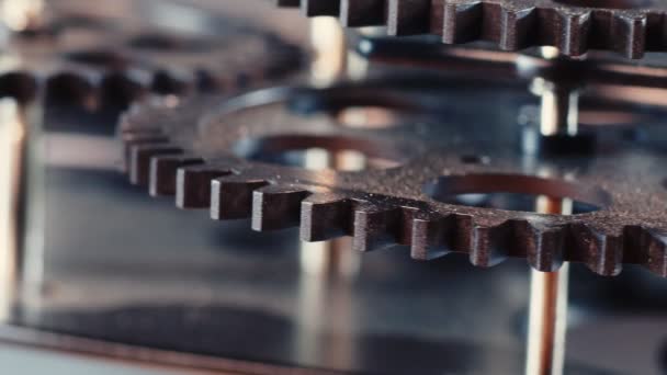 Retro Grunge Industrial Mecanic Clock Gears — Videoclip de stoc