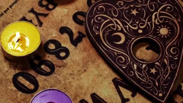 Μαγικό Πνευματικό Εργαλείο Επαφής Πίνακας Μαγείας Ouija — Αρχείο Βίντεο