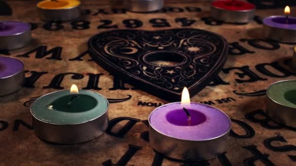 Magical Spiritual Contact Tool Ouija Witchcraft Board — стокове відео