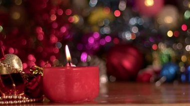 Noel Yeni Yıl Dekorasyonu ve Mum Işığı 
