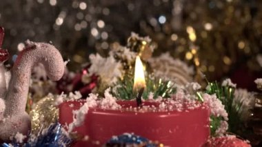 Noel Yeni Yıl Dekorasyonu ve Mum Işığı 