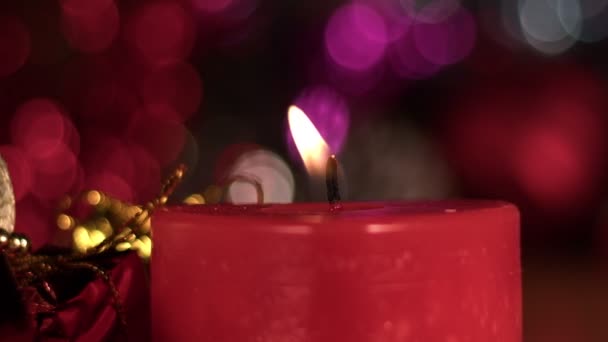 Navidad Año Nuevo Decoración Luz Vela — Vídeos de Stock