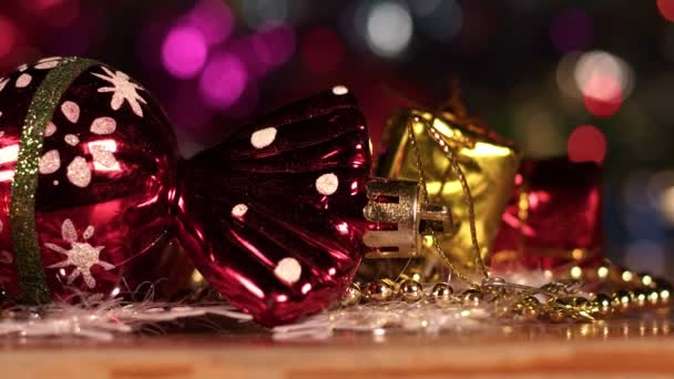 Kerstfeest Nieuwjaar Decoratie — Stockvideo