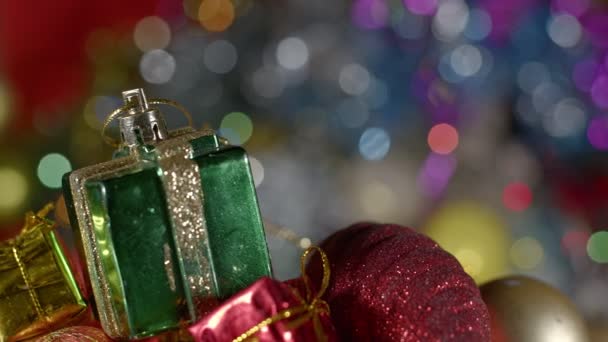 Holy Christmas New Year Decoration Colorful Bokeh — 图库视频影像