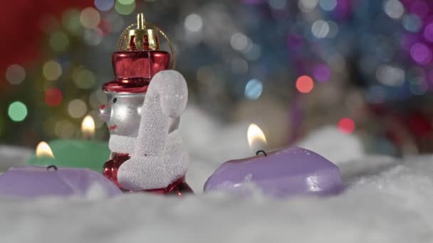 Karácsonyi Mikulás Játékok Színes Bokeh — Stock videók