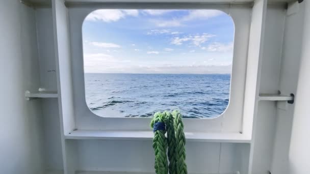 Rough Sea Ferry Window — Stockvideo