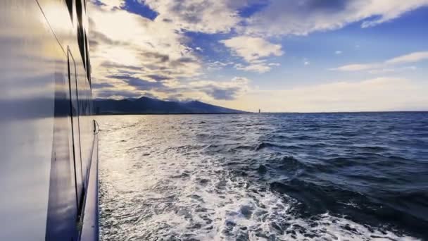 Vista Mar Dentro Del Ferryboat — Vídeo de stock