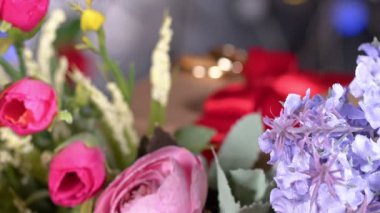 Valentines Day Dry Flowers and Wedding Ring 