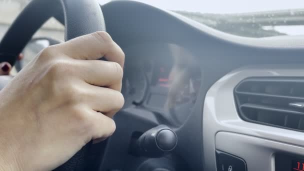 Genç Kadın Araba Kullanmak — Stok video