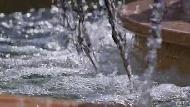 Particolare Gocce Acqua Una Fontana Acqua — Video Stock