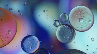 Soyut Renkli Gıda Yağı Damlaları Baloncukları 