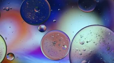 Soyut Renkli Gıda Yağı Damlaları Baloncukları 