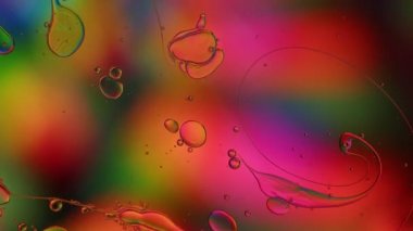 Soyut Renkli Gıda Yağı Damlaları Baloncukları 