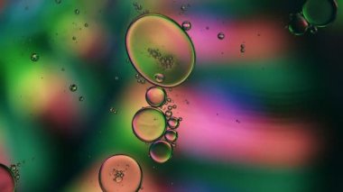 Soyut Renkli Gıda Yağı Damlaları Baloncukları 