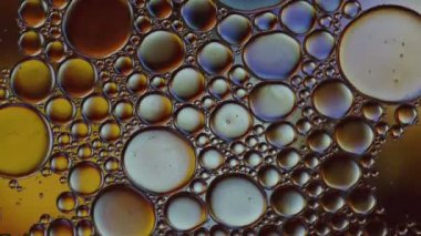 Soyut Renkli Gıda Yağı Damlaları Baloncukları 