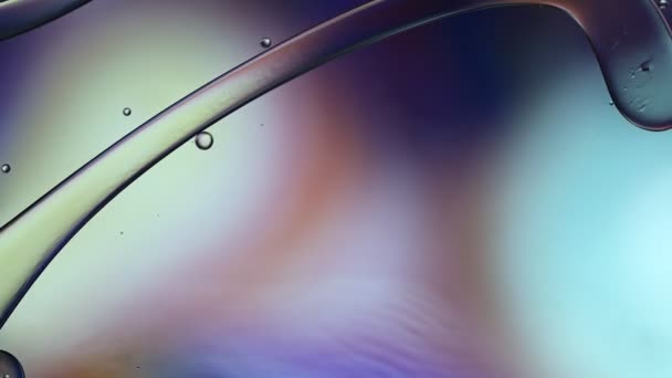 Abstract Colorful Food Oil Drops Bubbles — Video Stock