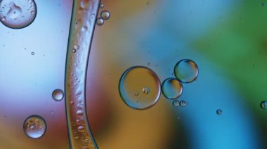 Soyut Renkli Gıda Yağı Damlaları Baloncukları 