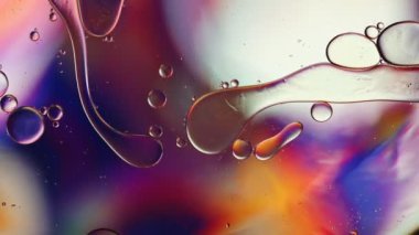 Soyut Renkli Gıda Yağı Damlaları Baloncukları 