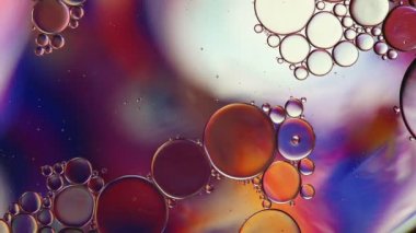 Soyut Renkli Gıda Yağı Damlaları Baloncukları 