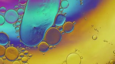 Soyut Renkli Gıda Yağı Damlaları Baloncukları 