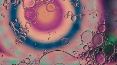 Soyut Renkli Gıda Yağı Damlaları Baloncukları 