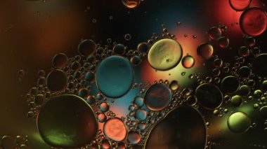 Soyut Renkli Gıda Yağı Damlaları Baloncukları 