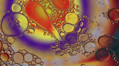 Soyut Renkli Gıda Yağı Damlaları Baloncukları 