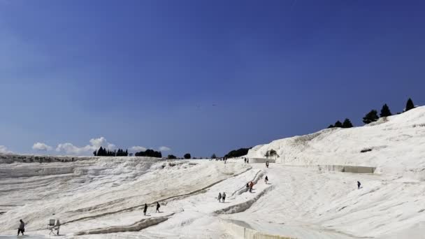 Pamukkale Región Llamada Castillo Algodón Turquía — Vídeos de Stock