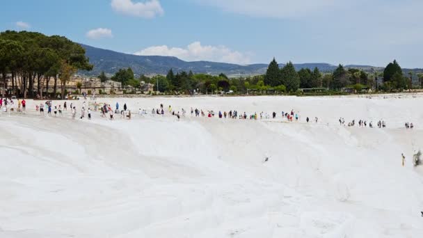 Περιοχή Pamukkale Ονομάζεται Cotton Castle Στην Τουρκία — Αρχείο Βίντεο