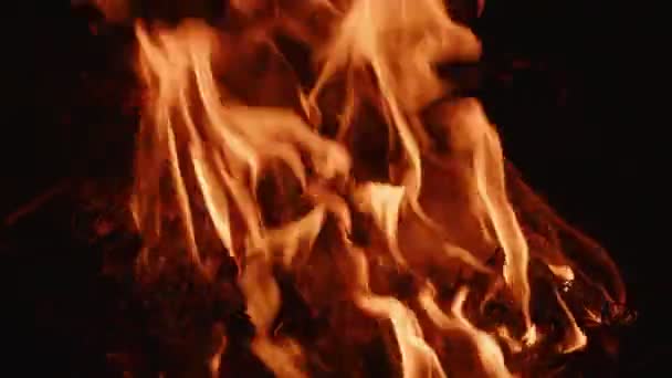 Barbecue Vuur Brandend Als Hel — Stockvideo