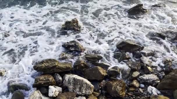 Θαλάσσια Κύματα Και Βράχοι — Αρχείο Βίντεο