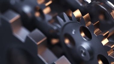 Abstract Retro Mechanic Turning Clock Gears