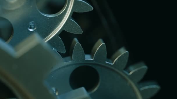 Abstract Retro Mechanic Turning Clock Gears — стоковое видео