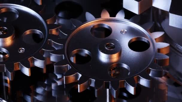 Abstract Retro Mechanic Turning Clock Gears — Wideo stockowe