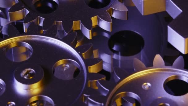 Abstract Retro Mechanic Turning Clock Gears — Stockvideo