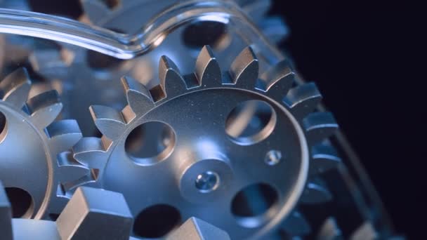 Abstract Retro Mechanic Turning Clock Gears — Vídeo de Stock