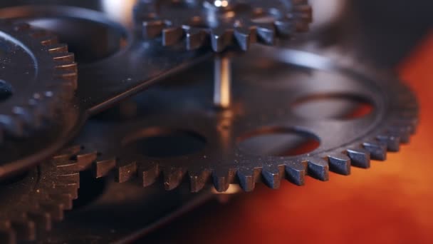 Abstract Retro Mechanic Turning Clock Gears — Stockvideo