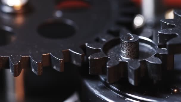 Abstract Retro Mechanic Turning Clock Gears — Video Stock